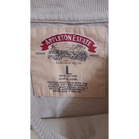 Appleton Estate Jamaica Rum Large Beige Travel Liquor Casual T-Shirt Top - Picture 3 of 4